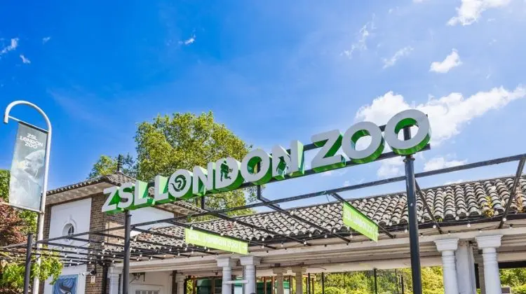 Letreiro na entrada do Zoológico de Londres