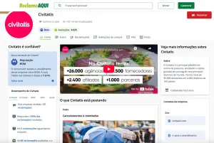 Civitatisé confiável?
Print da tela Civitatis no reclame aqui