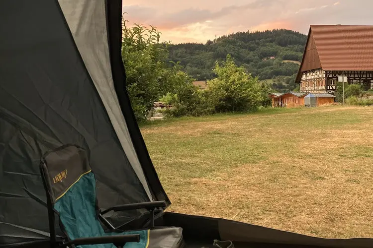 Vista da Floresta Negra desde a barraca.