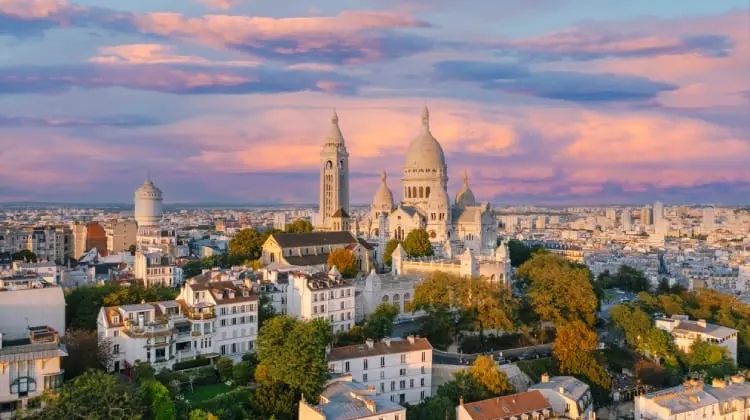 Vista para o bairro de Montmartre em Paris