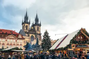 Praga no inverno, mercado de Natal