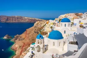 Vista da vila de Oia, Ilha grega de Santorini