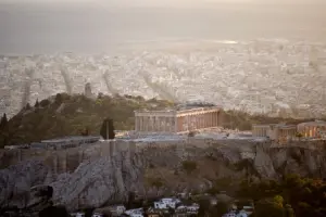 Acrópole de Atenas no pôr do sol