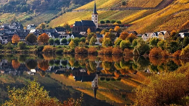 Paisagens de outono na Europa parecem cenário de filme com as folhas das árvores secas.