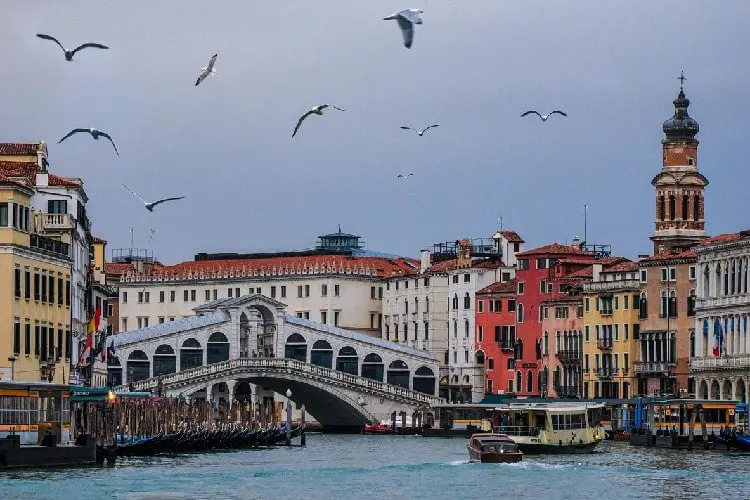 Ponte do Rialto, um ponto turístico em Veneza