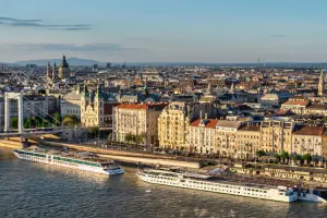 Budapeste visto de cima, às margens do Rio Danúbio