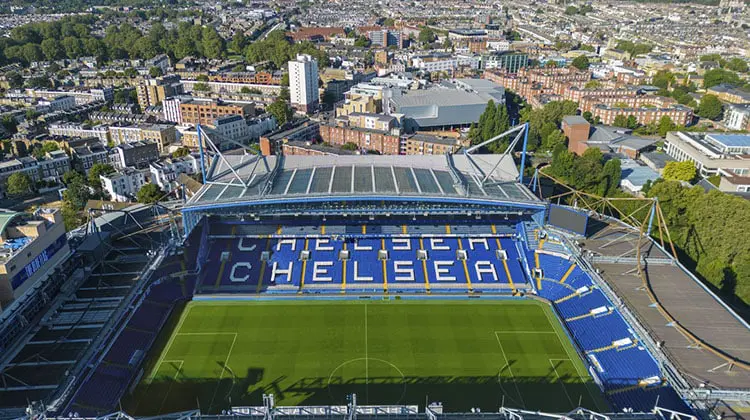 Vista aérea do Estádio Stamford Bridge