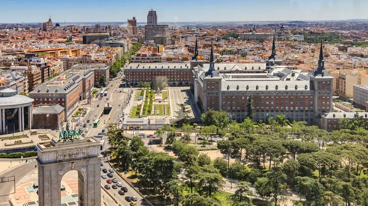 Vista aérea do centro de Madrid