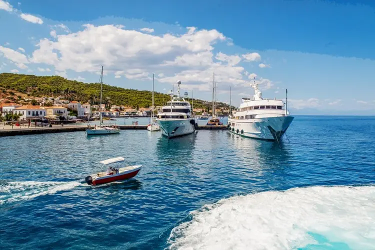 Transporte marítimo em Mykonos, na Grécia