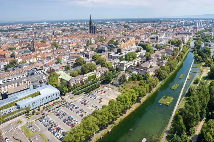 Vista aérea da cidade de Estrasburgo na França