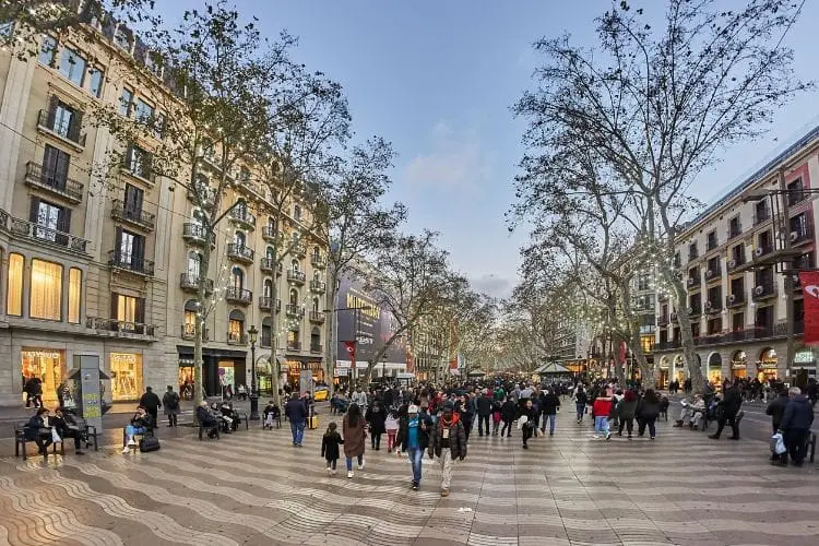 La Rambla, em Barcelona, Espanha