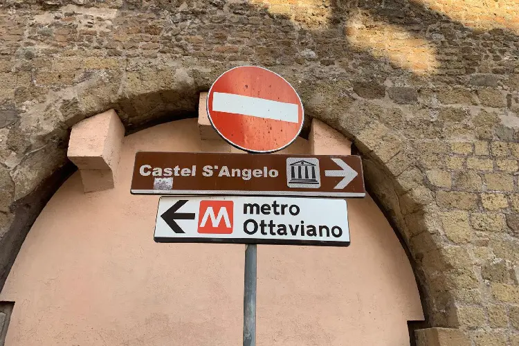 Placa turística em Roma