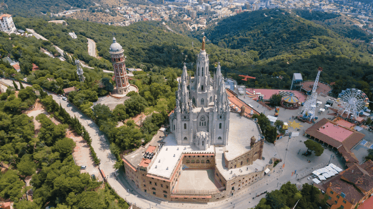 Vista aérea do Parque Tibidabo