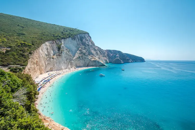 Praia Porto Katsiki, em Lefkada, na Grécia