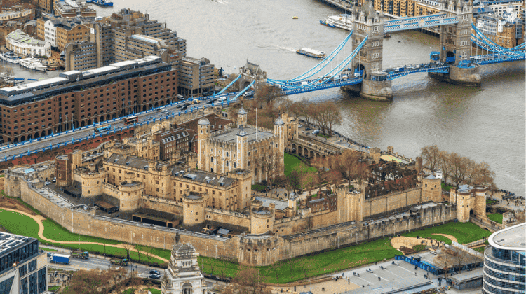Vista aérea da Torre de Londres