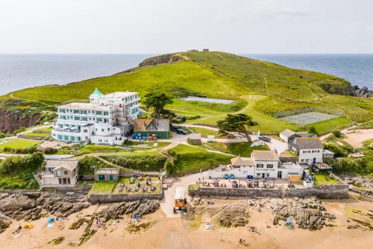 Visão panorâmica do Hotel Burgh Island