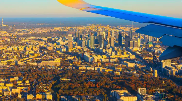 Vista aérea de Varsóvia, na Polônia.