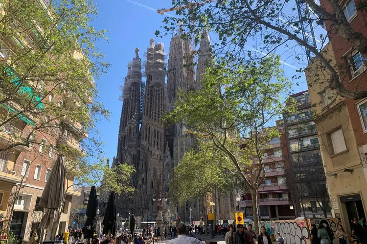 Vista da Sagrada Família, em Barcelona