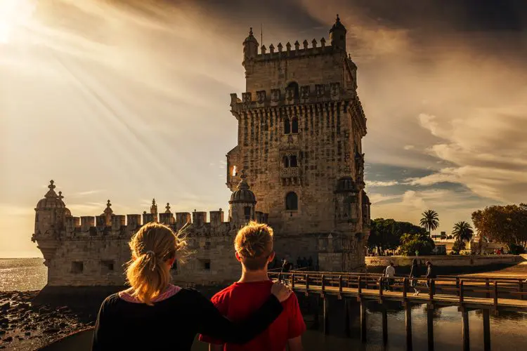 Torre de Belém no pôr do sol