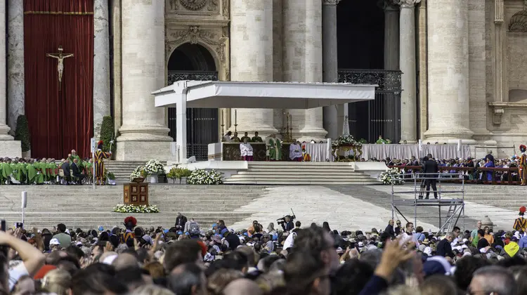 Audiência papal na praça de São Pedro no Vaticano