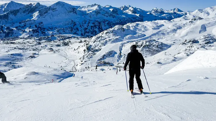Pista para esquiar em Andorra, na estação de Granvalira